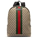 Brown Gucci GG Supreme Web Backpack