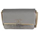 Chanel Grey Quilted Caviar Suede Coco Flap Bag