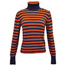 Chloe Striped Turtleneck Sweater in Orange Cashmere - Chloé