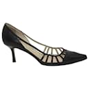 Jimmy Choo Cut-Out Delilah Pumps in Black Leather