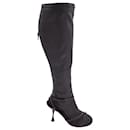 Bottega Veneta Dot Knee-High Boots in Brown Lambskin Leather