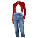 Cardigã cropped vermelho com botão único - tamanho XS - Céline