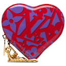 Porte-monnaie Louis Vuitton rouge monogramme Vernis Sweet Repeat Heart