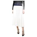 White pleated satin midi skirt - size UK 10 - Autre Marque