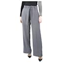 Blue belted pattern trousers - size UK 10 - Autre Marque