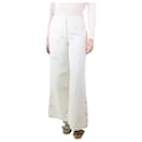 White corduroy wide-leg trousers - size UK 10 - Autre Marque