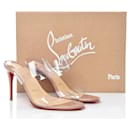 Just Nothing 85 mm Sandals - PVC and patent calf - Blush - Women - Christian Louboutin