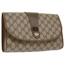 GUCCI GG Canvas Web Sherry Line Clutch Bag PVC Beige Green Red Auth 65592 - Gucci