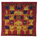 HERMES CARRE 90 TORANA Scarf Silk Red Auth 65316 - Hermès