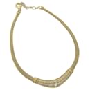 Christian Dior Halskette Metall Gold Auth am5726