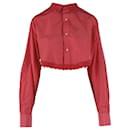 Rubino Gaeta Crochet Collar Crop Shirt - Autre Marque