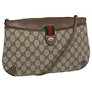 GUCCI GG Supreme Web Sherry Line Shoulder Bag Beige Green 39 02 026 Auth yk10421 - Gucci