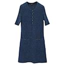 Chanel 17A Blaues Polyester-Rayon-Strickkleid