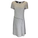 St. John Black / White 2022 Short Sleeved Woven Knit Midi Dress - Autre Marque