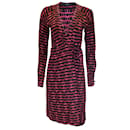 Gucci Red / Black Circle Print Long Sleeved Jersey Wrap Dress - Autre Marque