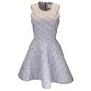 Duncan Purple / Weißes, bedrucktes, ärmelloses A-Linien-Kleid aus Baumwolle - Autre Marque
