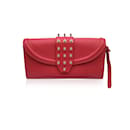 Alexander ueen Red Leather Studded Continental Wallet - Mcq