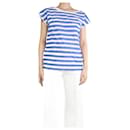 Blue sleeveless striped top - size UK 8 - Dolce & Gabbana