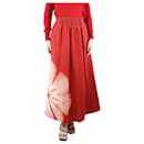 Falda midi plisada tie-dye roja - talla S - Autre Marque