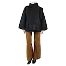 Black draped fringed wool-blend jacket - size UK 12 - Totême