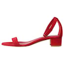 Red suede ankle-strap heels - size EU 37 - Manolo Blahnik