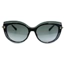Schwarze Cat-Eye-Sonnenbrille mit Overlay - Jimmy Choo