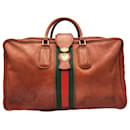 Sac de valise de voyage Gucci en cuir cognac Sherry Ophidia Boston