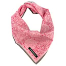 Yves Saint Laurent YSL Bandana Tuch Damen Schal Baumwolle Pink Rosa Grau Flower