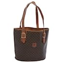 CELINE Macadam Canvas Shoulder Bag PVC Leather Brown Auth 66029 - Céline