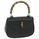 GUCCI Bamboo Hand Bag Leather Black 002 1186 Auth am5765 - Gucci