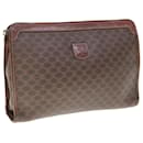 CELINE Macadam Canvas Clutch Bag PVC Brown Auth 65968 - Céline