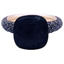 Bague Pomellato, "Nudo", or rose, titane, obsidienne, diamants noirs.