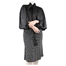 Black lurex self-tie silk-blend cape - size UK 14 - Chanel