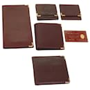 CARTIER Billfold Wallet Leather 5Set Red Auth 65284 - Cartier
