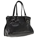 PRADA Chain Shoulder Bag Leather Black Auth am5715 - Prada