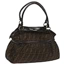 Bolso de hombro de lona FENDI Zucca Marrón Auth ac2737 - Fendi