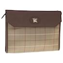 Burberrys Nova Check Clutch Bag Canvas Brown Auth 65917 - Autre Marque