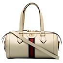 Gucci White Leather Ophidia Satchel