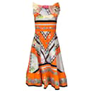 Salvatore Piccione Orange Multi Zebra Print Cotton Dress - Autre Marque