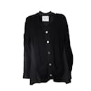 Sacai, cardigan nero con tasche oversize