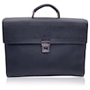 Black saffiano leather 3 Gussets Briefcase Work Bag - Prada