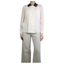 Cream lace-collar silk shirt - size UK 8 - Miu Miu