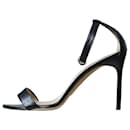 Black leather sandal heels - size EU 37.5 - Manolo Blahnik