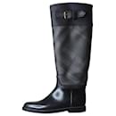 Black check knee-high boots - size EU 37 - Burberry