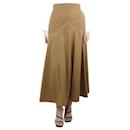 Brown A-line maxi skirt - size UK 10 - Autre Marque