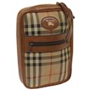 Burberrys Nova Check Clutch Bag Canvas Beige Brown Auth ac2697 - Autre Marque