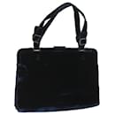 PRADA Hand Bag Velor Blue Auth 65905 - Prada