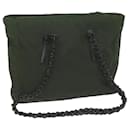 PRADA Chain Tote Bag Nylon Khaki Auth 65437 - Prada