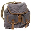 PRADA Backpack Nylon Gray Beige Auth ac2741 - Prada