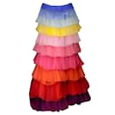 Carolina Herrera Multicolored Multi Tiered Tulle Maxi Skirt - Autre Marque